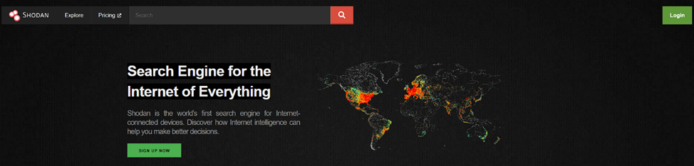 Интерфейс поиска Shodan с примером запроса и фильтров